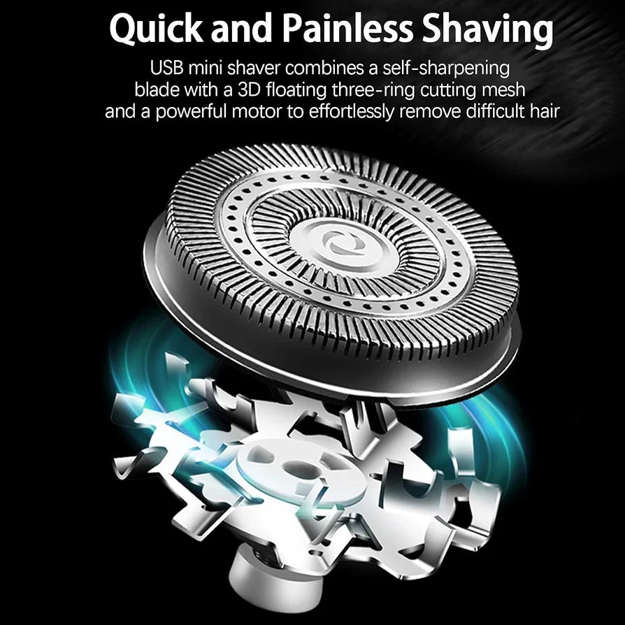 IPX7 WATERPROOF ELECTRIC SHAVER FOR MEN-RECHARCHABLE ROTARY RAZOR