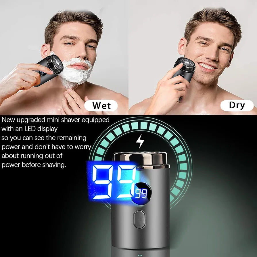 IPX7 WATERPROOF ELECTRIC SHAVER FOR MEN-RECHARCHABLE ROTARY RAZOR