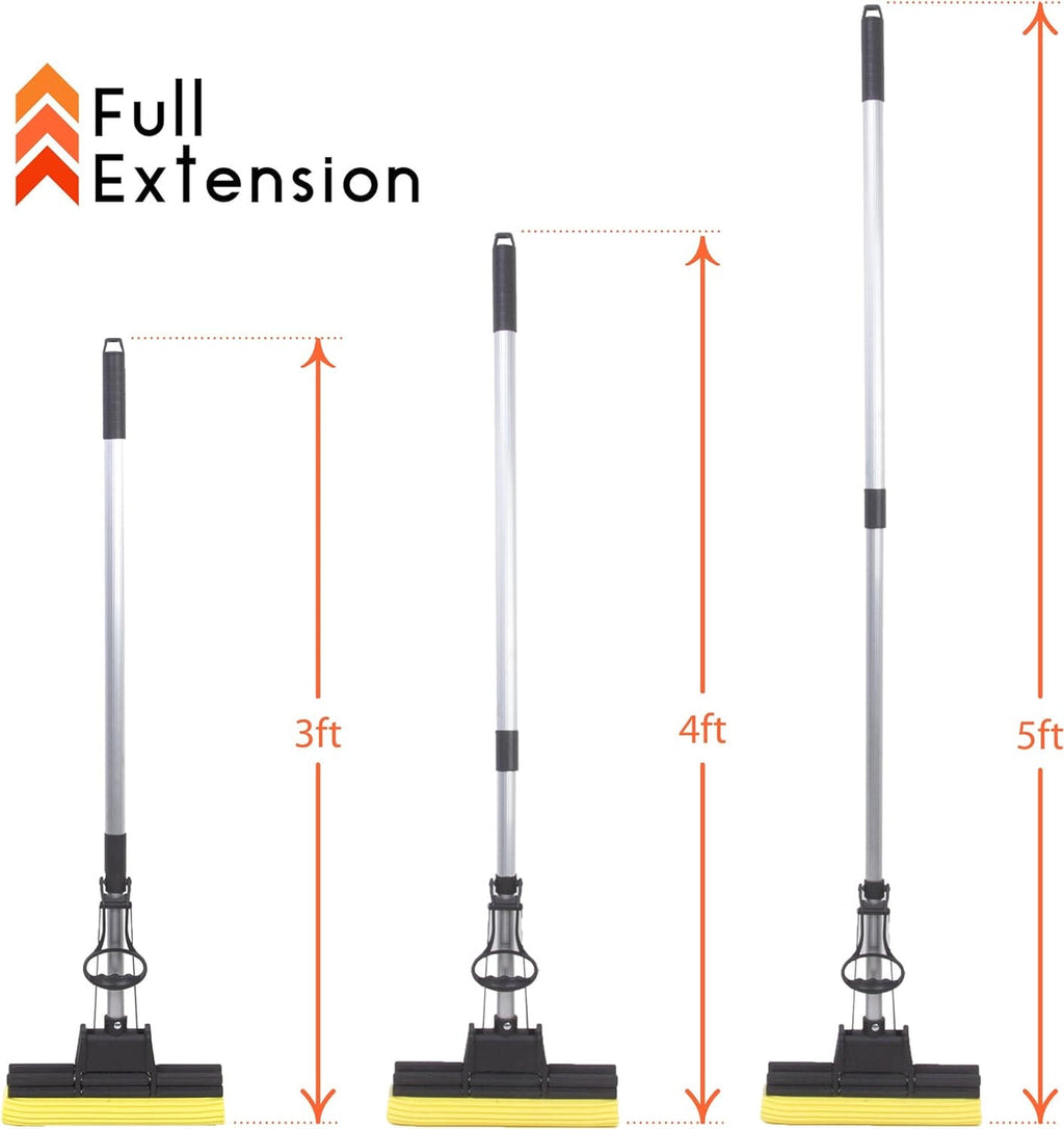 360° FLOOR SQUEEGEE WITH LONG HANDLE -HEAVY-DUTY WATER WIPER