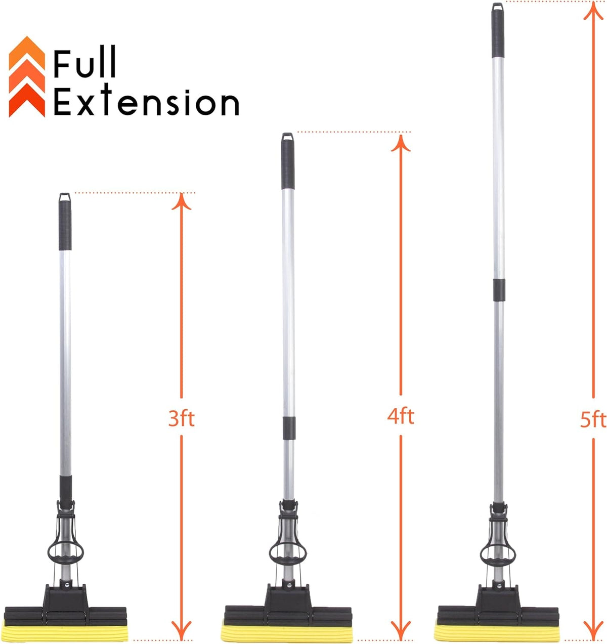 360° FLOOR SQUEEGEE WITH LONG HANDLE -HEAVY-DUTY WATER WIPER