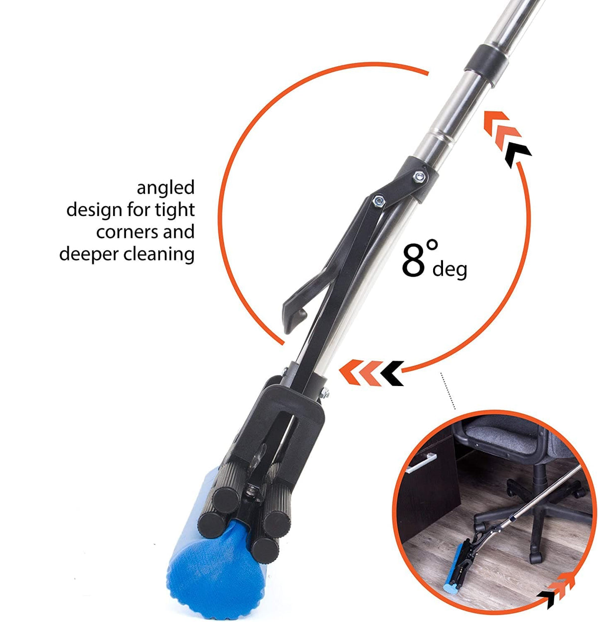 360° FLOOR SQUEEGEE WITH LONG HANDLE -HEAVY-DUTY WATER WIPER