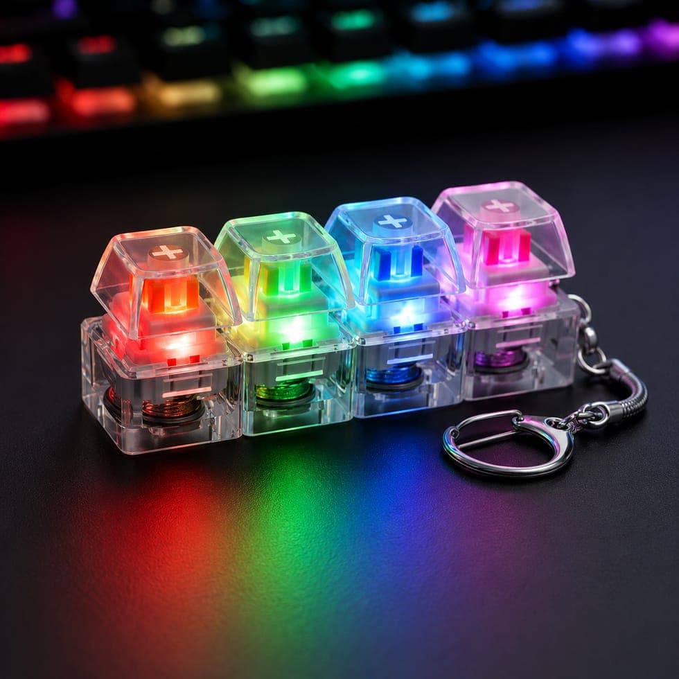 RGB MECHANICAL KEYBOARD FIDGET KEYCHAIN