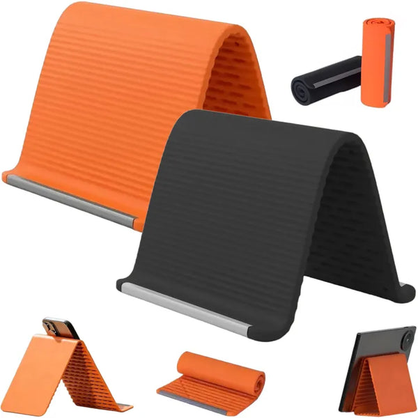 FLEXIGRIP FOLDABLE SILICONE PHONE & TABLE STAND | ANTI-SLIP DESKTOP HOLDER