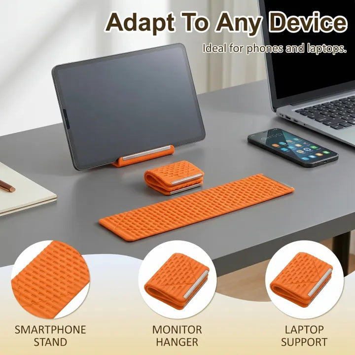 FLEXIGRIP FOLDABLE SILICONE PHONE & TABLE STAND | ANTI-SLIP DESKTOP HOLDER