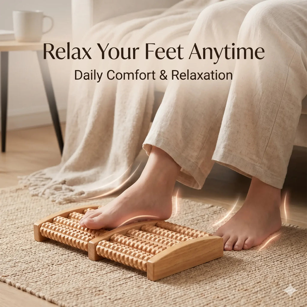 WOODEN ROLLER FOOT MASSAGER
